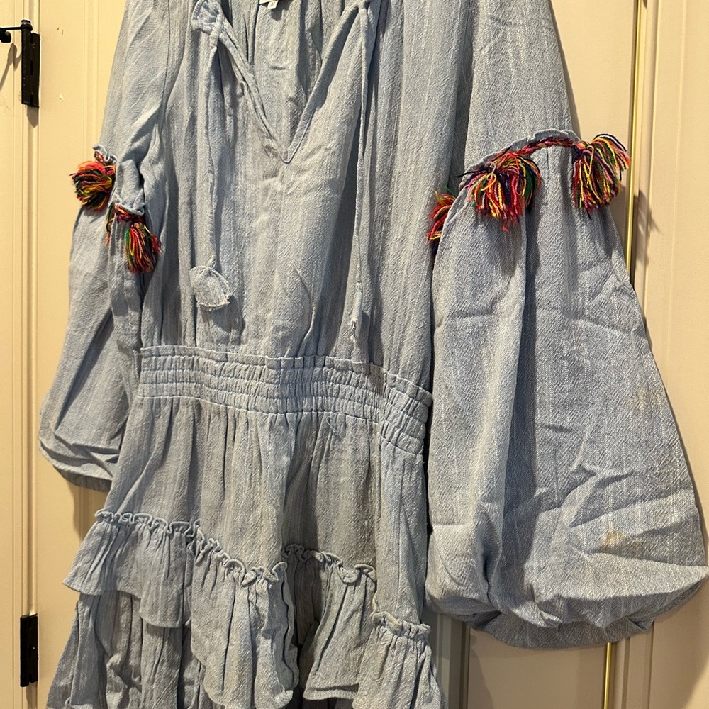 Misa Los Angeles Light Blue Mini Dress